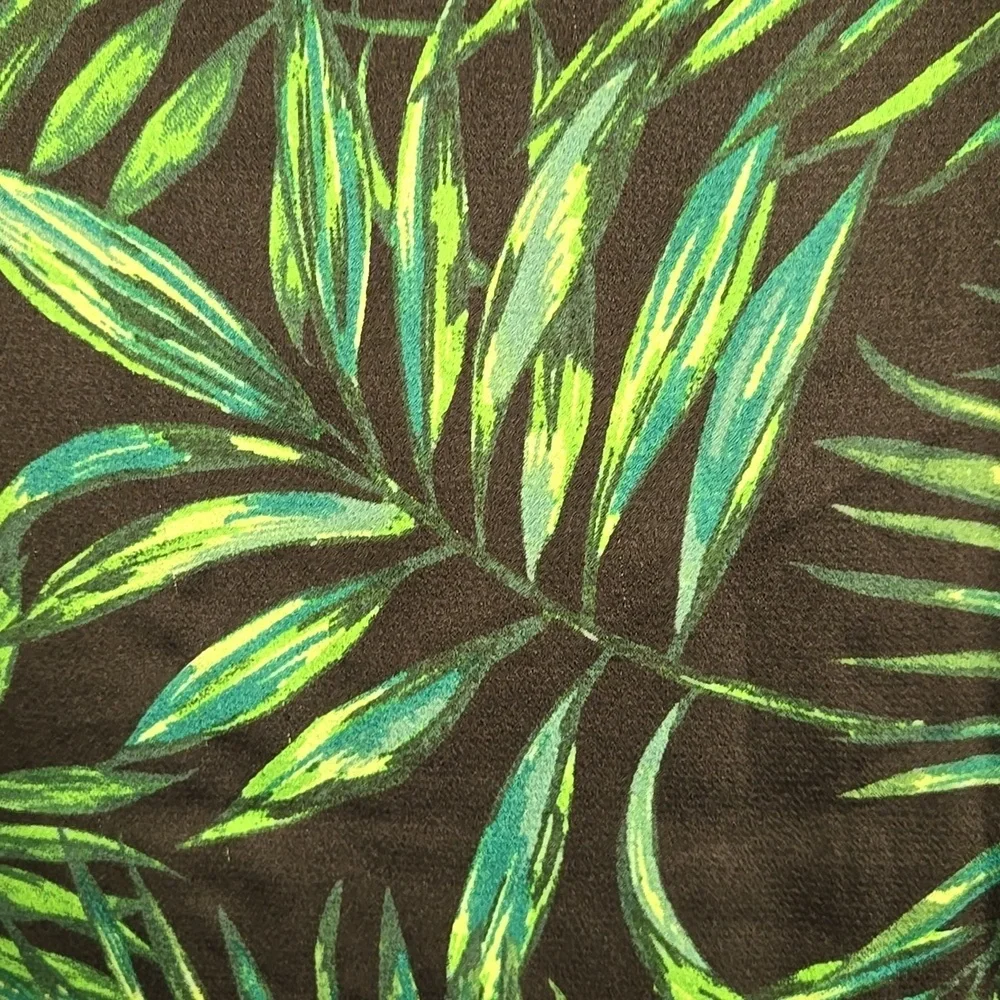 Apricot Green Palm Leaf Midi Skirt‎ Tropical Wrap Style Resortwear Summer Travel